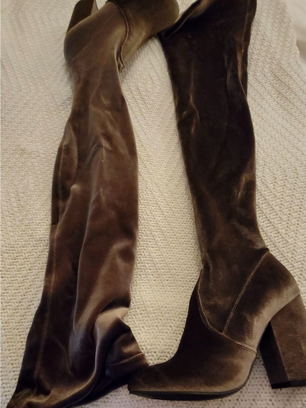 Steve Madden Brown Velvet Over the Knee Boots